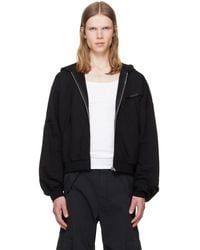 we11done - Logo Pin-Tucked Zip-Up Hoodie - Lyst