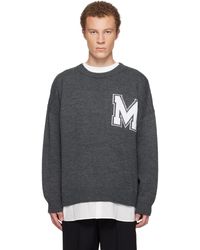 MM6 by Maison Margiela - Two-In-One Varsity Knit Sweater - Lyst