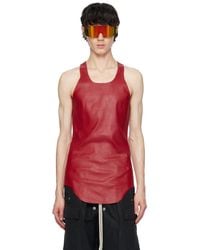 Rick Owens - Red Scoop Neck Tank Top - Lyst