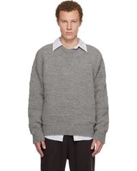 WOOYOUNGMI - Textured Stripe Wool Sweater - Lyst
