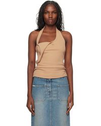 Courreges - Débardeur Asymétrique 90's En Jersey Côtelé - Lyst