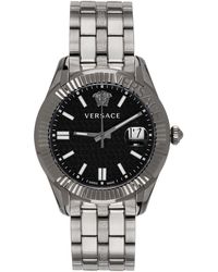 Versace ガンメタル グレカ Time 腕時計 - ブラック