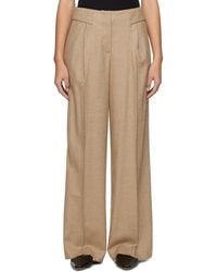 REMAIN Birger Christensen - Beige Wide-leg Trousers - Lyst