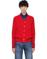 Drake's - レッド ラムウール 6ボタン カーディガン - Lyst