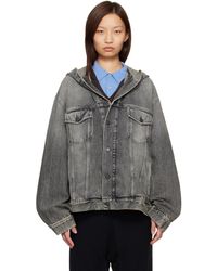 Acne Studios - Hooded Denim Jacket - Lyst