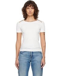 Burberry - Check Trim Stretch Cotton T-Shirt - Lyst
