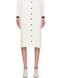 Proenza Schouler - Off-white White Label Button Midi Skirt - Lyst