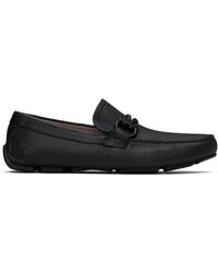Ferragamo - ブラック Gancini Ornament ドライビングシューズ - Lyst