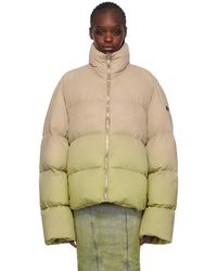 Rick Owens - Moncler + Taupe & Green Cyclopic Down Jacket - Lyst