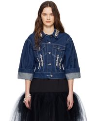Simone Rocha - Turbo Embellished Sculpted Denim Jacket - Lyst