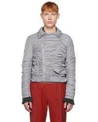 OPEN YY - Ssense Exclusive Ruched Bomber Jacket - Lyst
