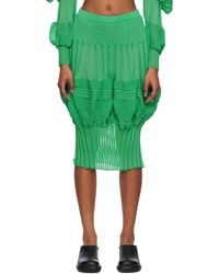 Issey Miyake - Green Assemblage Midi Skirt - Lyst