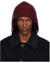 Maison Margiela - Burgundy Wool Knit Hood - Lyst