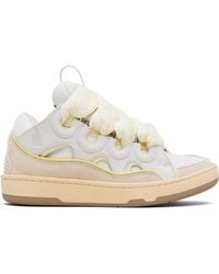 Lanvin - Off- & Curb Leather Sneakers - Lyst