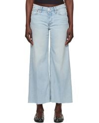 RE/DONE - Comfort Stretch Mid Rise Wide Leg Crop Jeans - Lyst