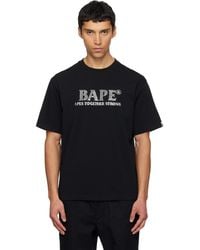 A Bathing Ape - Rhinstone Logo Relaxed Fit T-Shirt - Lyst