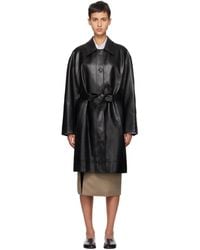 Low Classic - Belted Faux-leather Coat - Lyst