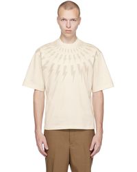 Neil Barrett - T-shirt fair isle blanc cassé à motif graphique - Lyst