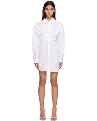 T By Alexander Wang - White Button-up Minidress - Lyst