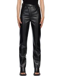 Agolde - Ae pantalon noir en cuir à assemblage asymétrique - Lyst