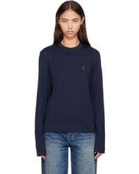 Ami Paris - Cotton Longsleeves Ami De Coeur T-Shirt - Lyst