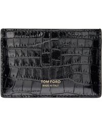 Tom Ford - Porte-cartes noir gaufré façon croco - Lyst