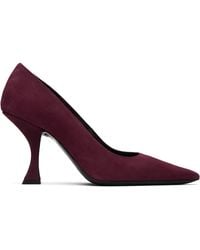 BY FAR - Burgundy Viva Suede Heels - Lyst