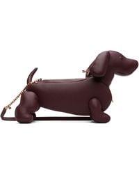 Thom Browne - Burgundy Soft Pebble Grain Leather Mini Hector Bag - Lyst