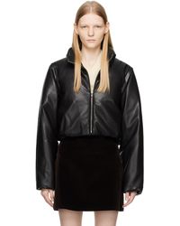 Low Classic - Cropped Faux-leather Down Jacket - Lyst