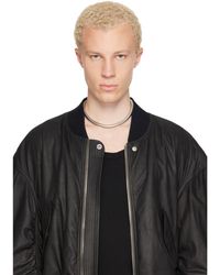 メンズ Rick Owens シルバー Easy チョーカー ネックレス メタリック