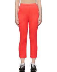 Pleats Please Issey Miyake Monthly Colours January Trousers - Red