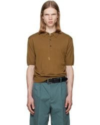 Dries Van Noten - Khaki Knit Wool Polo - Lyst