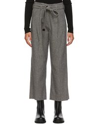 Max Mara Black And White Wool Houndstooth Exploit Pants