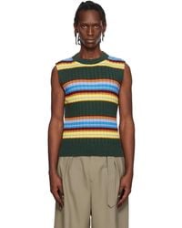 Dries Van Noten - Striped Sleeveless Sweater - Lyst