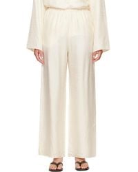TOTEME - Off- Monogram Silk Pj Lounge Pants - Lyst
