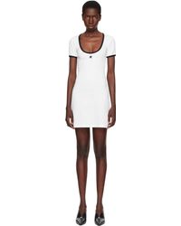Courreges - Robe Courte Holistic Blanche À Bordures Contrastantes - Lyst