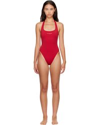 Balmain - Studded Logo Halter Swimsuit - Lyst