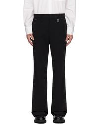 WOOYOUNGMI - Black Straight Trousers - Lyst