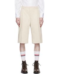 Thom Browne - Off-white Single Pleat Shorts - Lyst