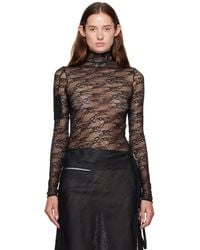 Courreges - Lace Mockneck Top - Lyst