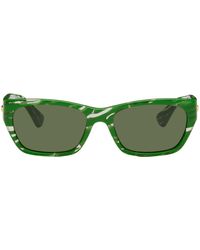 Bottega Veneta - Green Square Sunglasses - Lyst