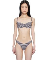 Frankie's Bikinis - Haut De Bikini Cola Noir Et Blanc À Motif Guinguan Et À Armature - Lyst