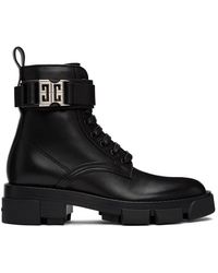 Givenchy - Terra Logo-buckled Leather Combat Boots - Lyst