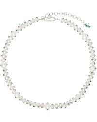 Veert - Collier blanc à perles d'eau douce et zircones cubiques vertes - Lyst