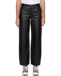 Levi's - Black baggy Dad Faux-leather Trousers - Lyst