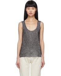 Saint Laurent - Lamé Jersey Tank Top - Lyst