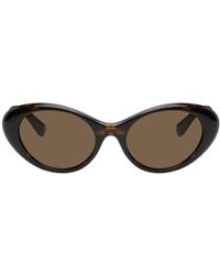 Versace - Brown 'la Medusa' Oval Sunglasses - Lyst