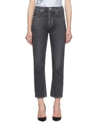Citizens of Humanity Black Charlotte High-rise Straight Jeans