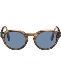 Burberry - Brown Stripe Sunglasses - Lyst