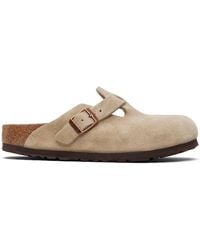 Birkenstock - Regular Boston Soft Footbed Suede Leather Loafers - Lyst